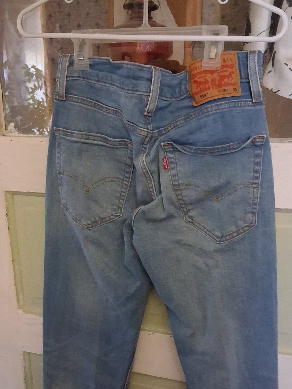 Levi's Light Blue Men’s Straight Jeans with Leather Patch Iconic Levi Red Label